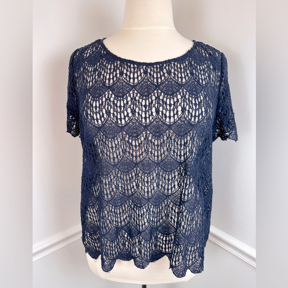FOREVER 21+ PLUS Navy Lace Top | Size 3X